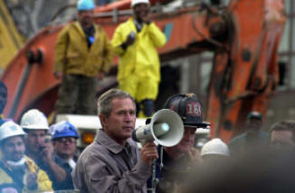 World Trade Tower Disaster President Bush Encourages The Nation