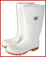 White Plain Toe PVC Knee Boots