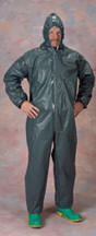 Coverall, Style 51130 Pyrolon� CRFR coverall, attached hood, elastic face, wrists and ankles.